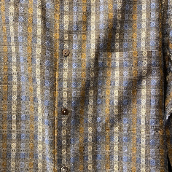 Jhane Barnes Men’s Blue Transpose Patterned Multi-Colored Button-Down Shirt - Picture 11 of 16